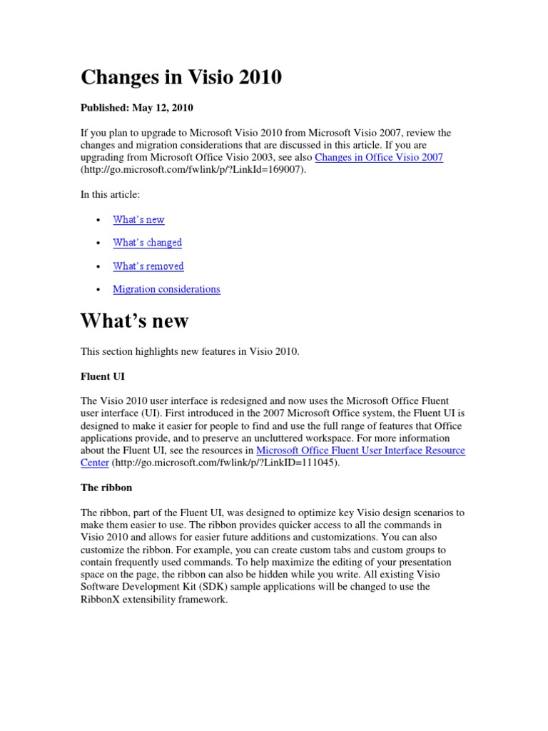 Visio 2010 Upgrade and Changes Overview | PDF | Share Point | System ...