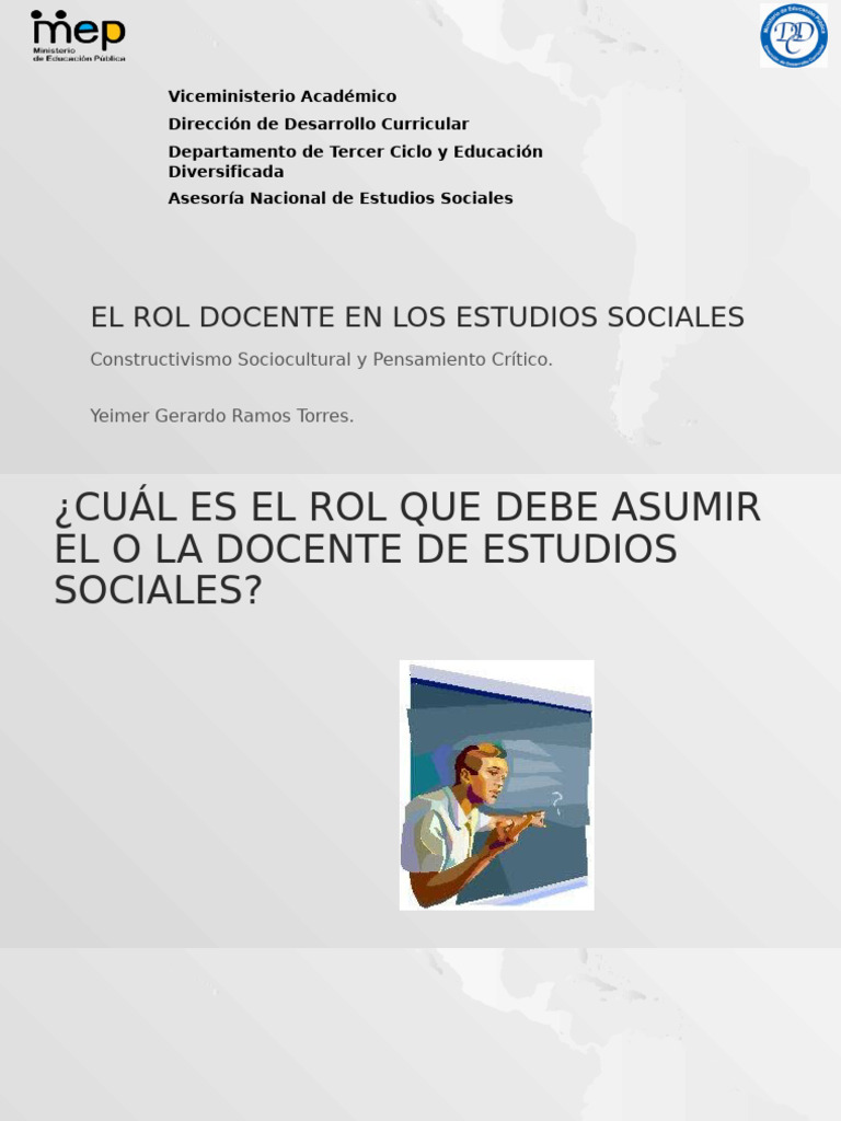 Rol del Docente en Estudios Sociales | PDF | Aprendizaje | Maestros