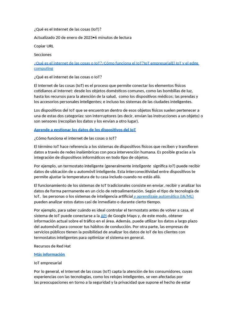 Introducción al Internet de las Cosas (IoT) | PDF | Internet de las ...