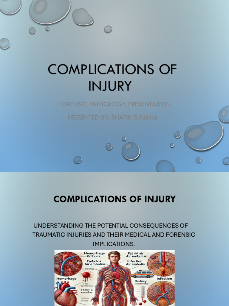Forensic Pathology: Injury Complications | PDF | Bleeding | Thrombus