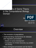 Game Theory Applications in Computational Biology