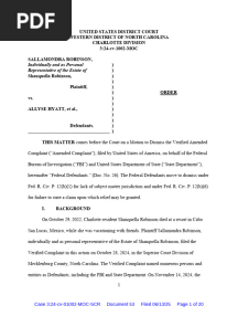 Robinson v Jackson Order Granting Federal Defendants MTD