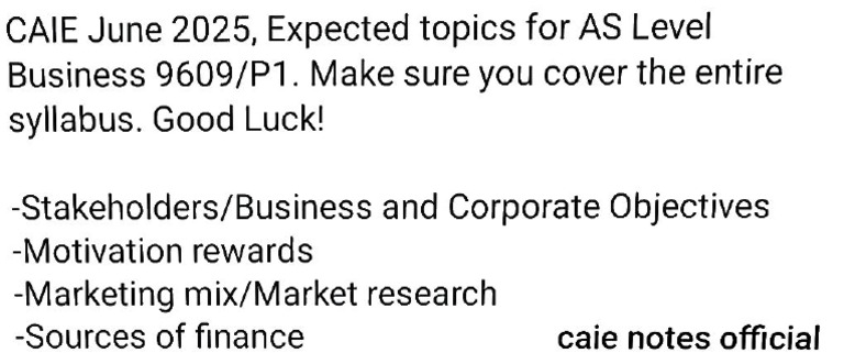 Business Important Topics - Caienotesofficial | PDF