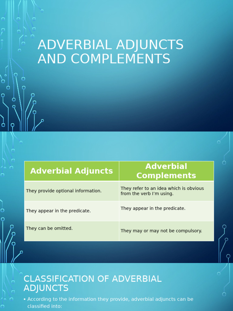 Types of Adverbial Adjuncts Explained | PDF | Linguistic Morphology ...