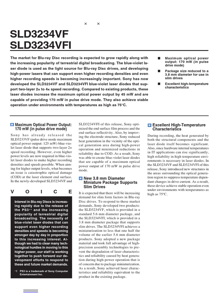 High-Power Laser Diodes for Blu-ray | PDF | Laser | Laser Diode
