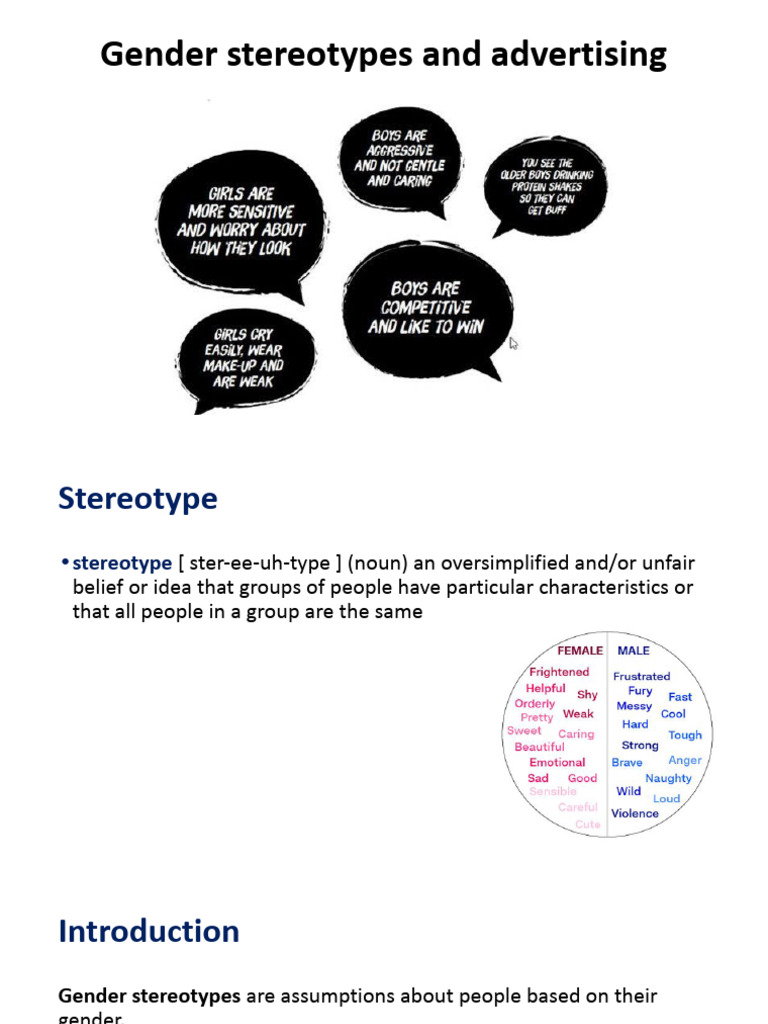 Gender Stereotypes in Advertising Analysis | PDF