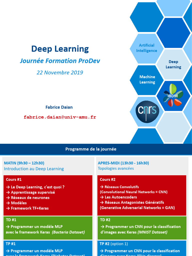 Formation sur le Deep Learning 2019 | PDF | Apprentissage automatique ...