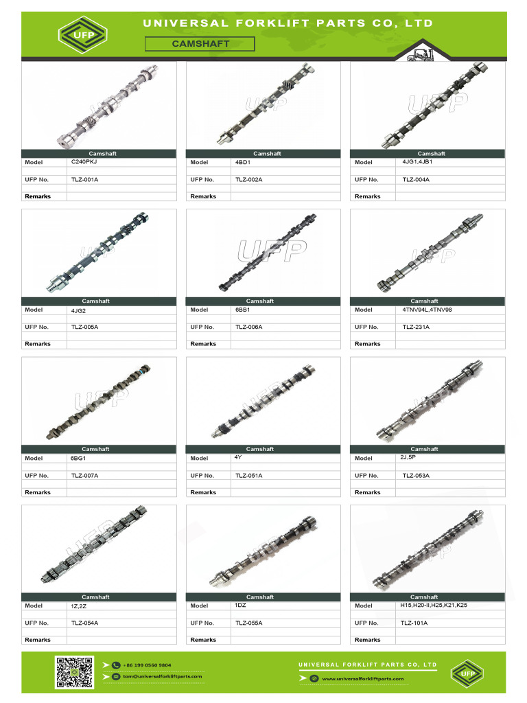 Camshaft Models and Specifications | PDF