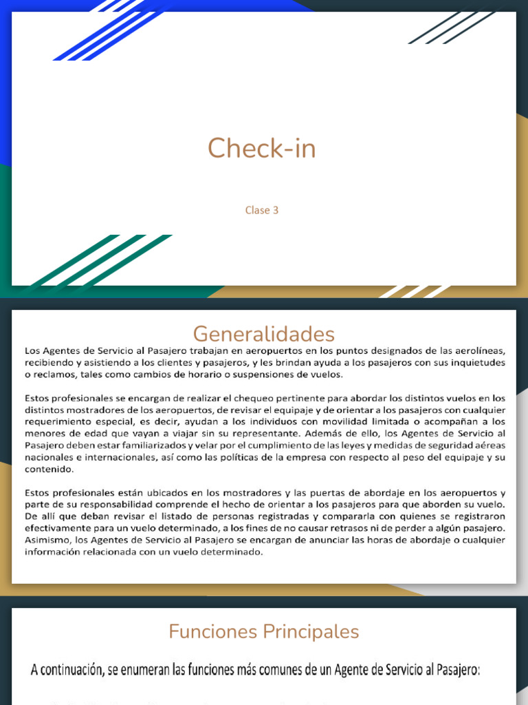 Funciones y Normativas del Check-in Aéreo | PDF