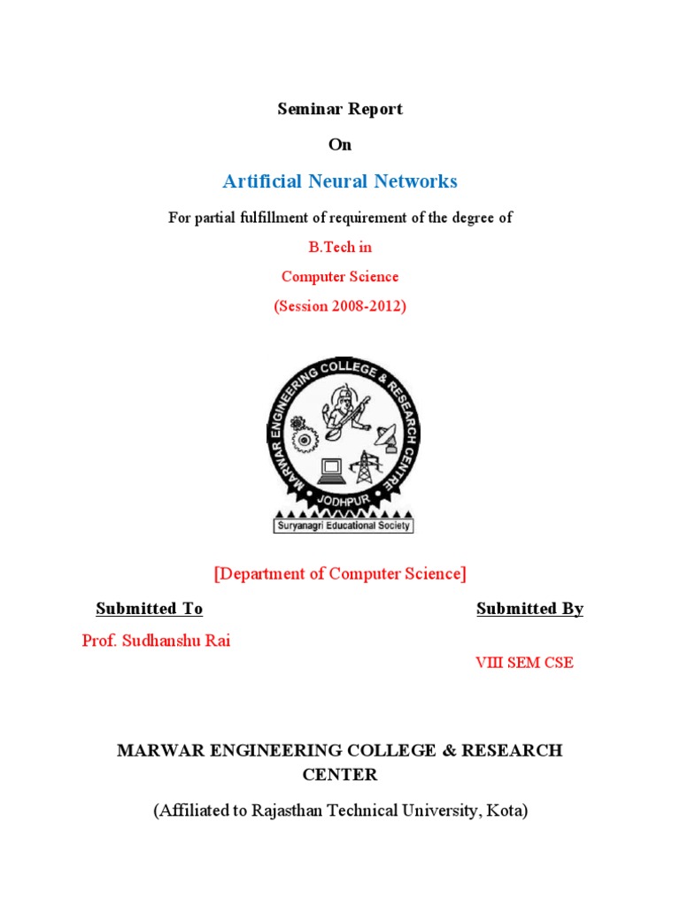 Seminar on Artificial Neural Networks | PDF | Artificial Neural Network ...