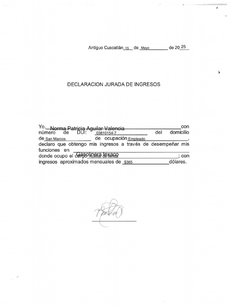 Declaracion Jurada de Ingresos 2024 | PDF