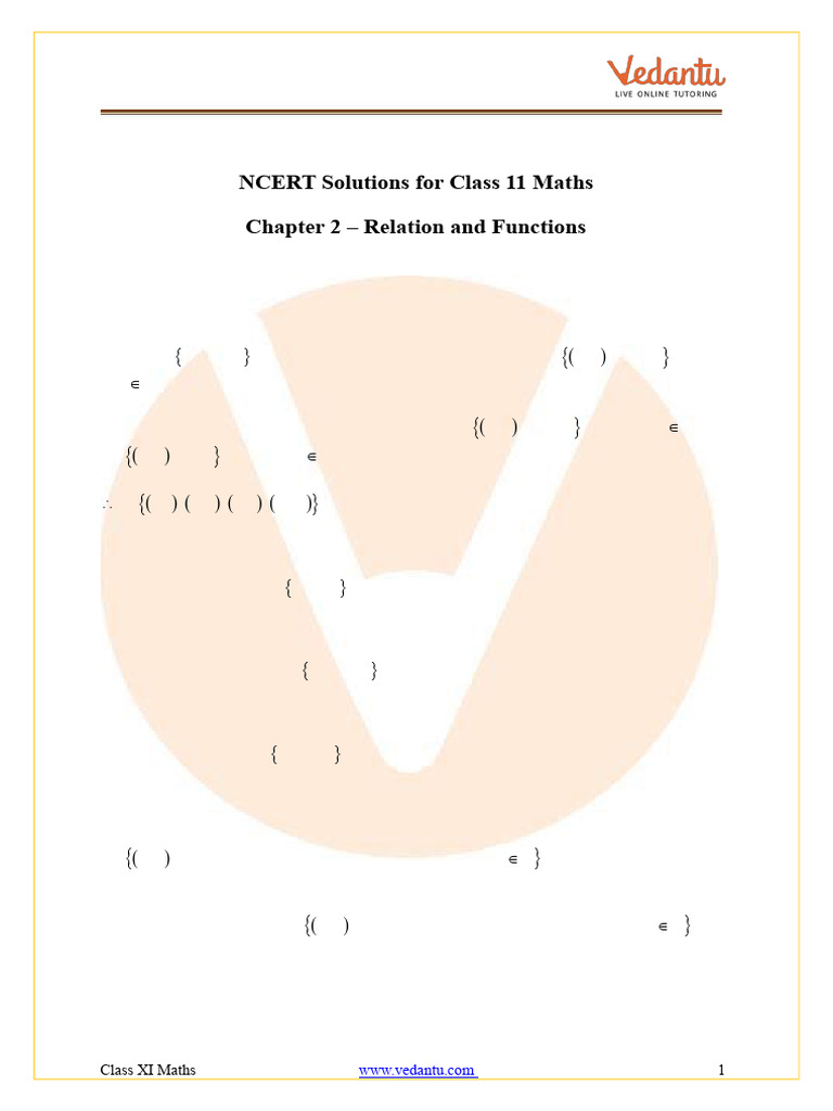 Class 11 Maths Exercise 2.2 Solutions | PDF | Function (Mathematics ...