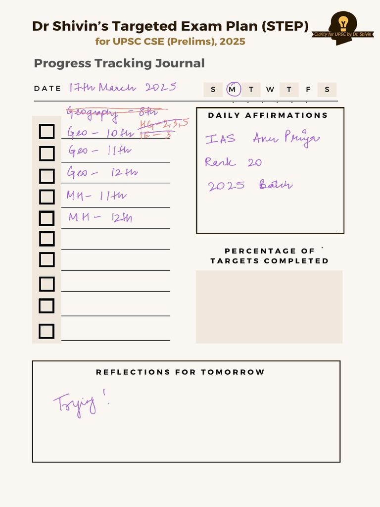 Upsc Daily Tracker - 250317 - 205012 | PDF