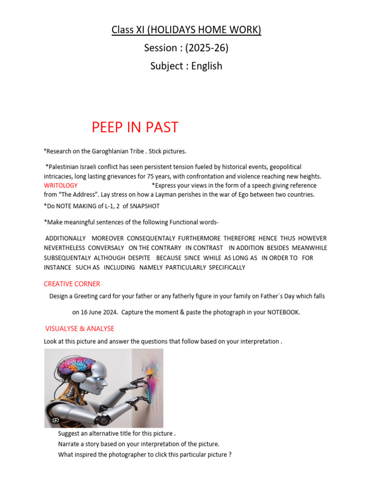 Class XI Holiday Homework 2025-26 | PDF | Chemistry