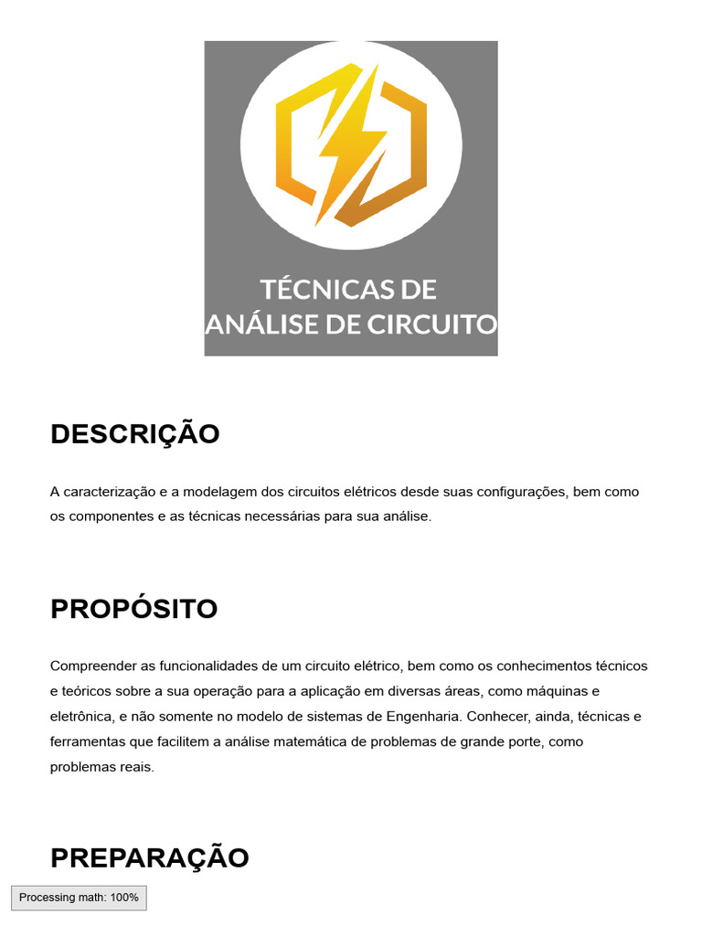 Análise e Modelagem de Circuitos Elétricos | PDF | Rede elétrica ...