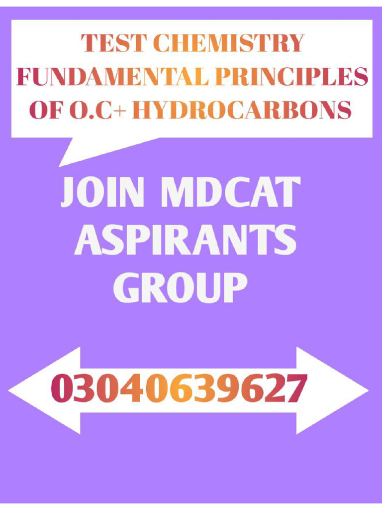 CHEM TEST#08 Fundamental Concepts+ Hydrocarbons | PDF