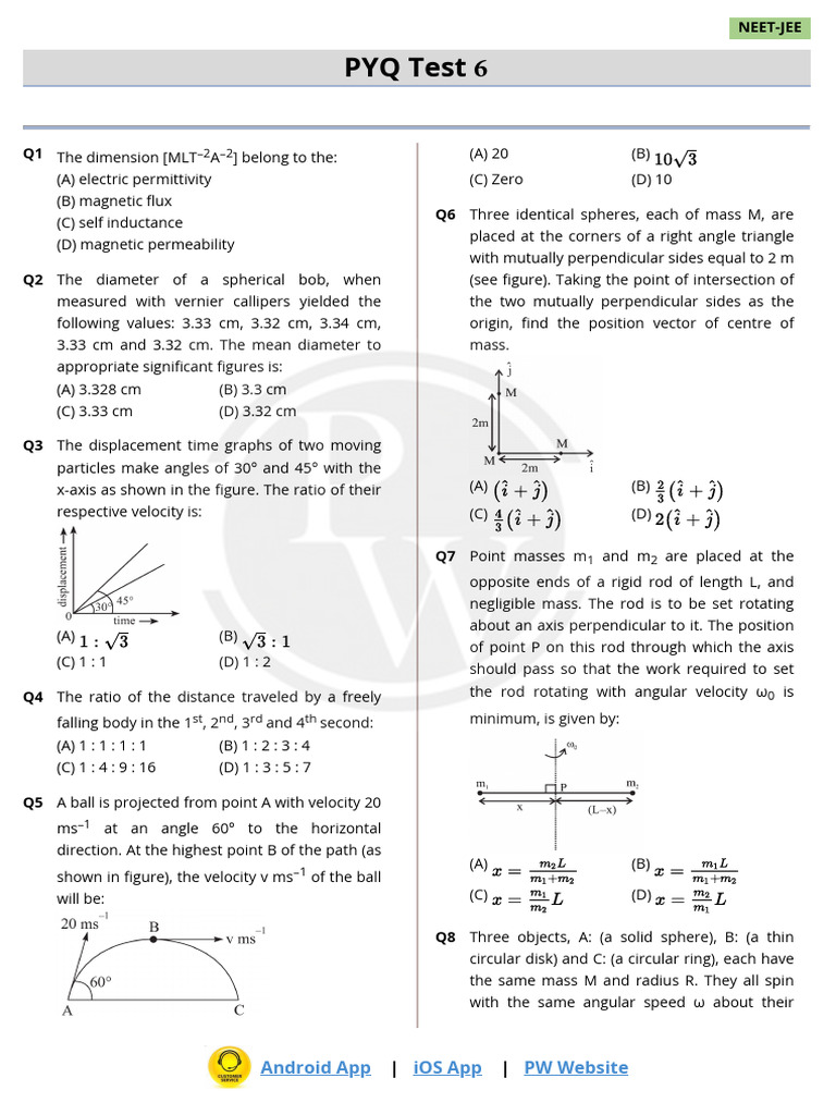 680b0e2f612ac537ff35bae8 - ## - PYQ Test 06 - Test Paper and Hints ...