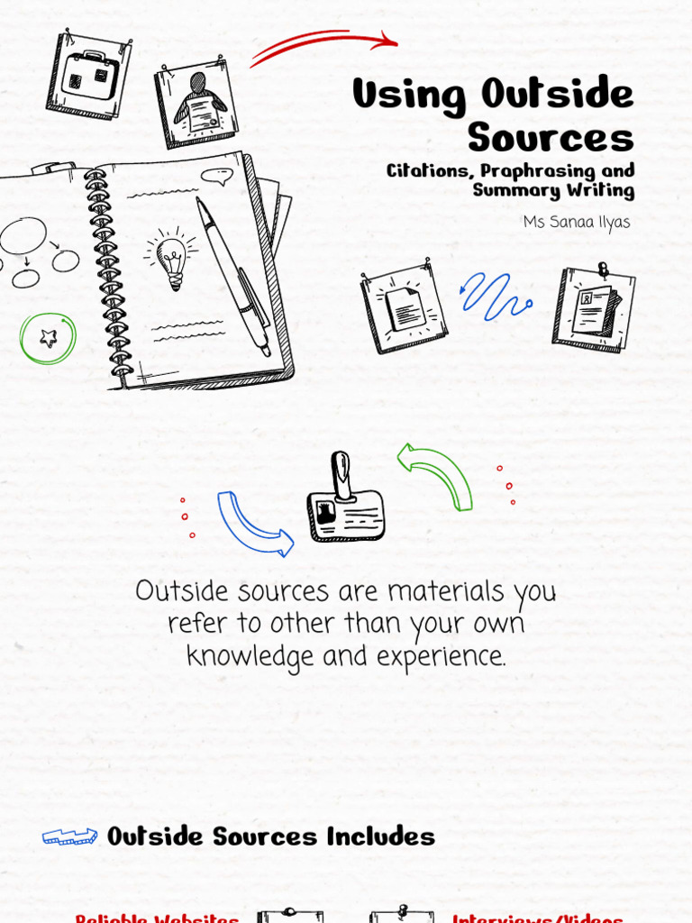W7-Using Outside Sources - Summary & Paraphrasing | PDF | Citation