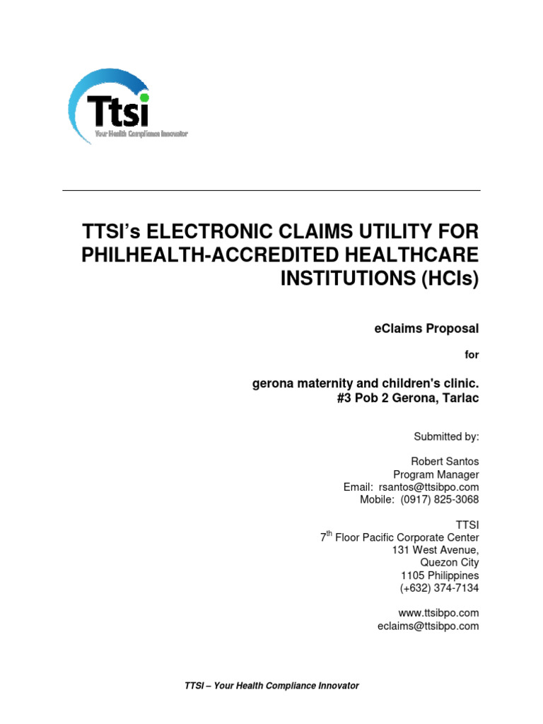 TTSI eClaims System for PhilHealth | PDF | Health Economics | Health Care