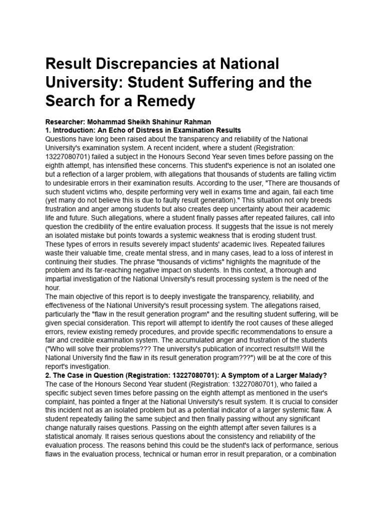 Result Discrepancies - National University | PDF | Software Bug | Audit