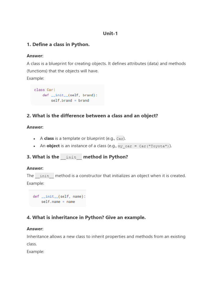 Python OOP Concepts Explained | PDF