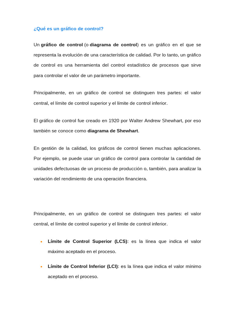 Qué es un gráfico de control en calidad | PDF | Muestreo (Estadísticas ...