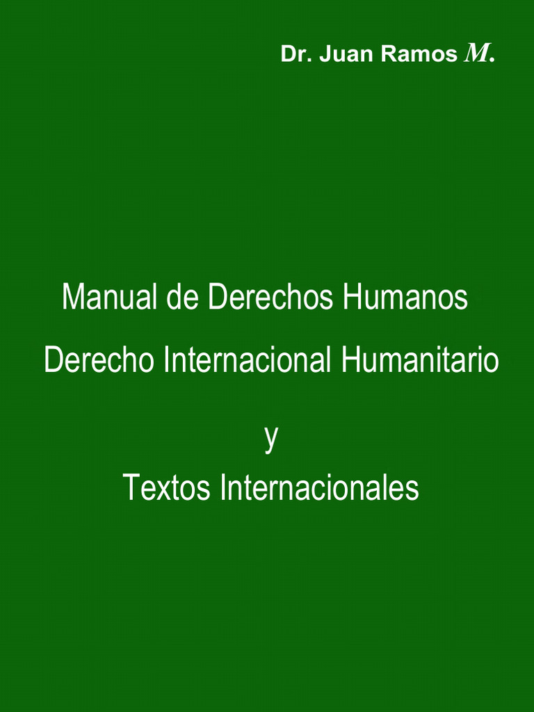 Manual de Derechos Humanos y Derecho Internacional | PDF | Convenio ...