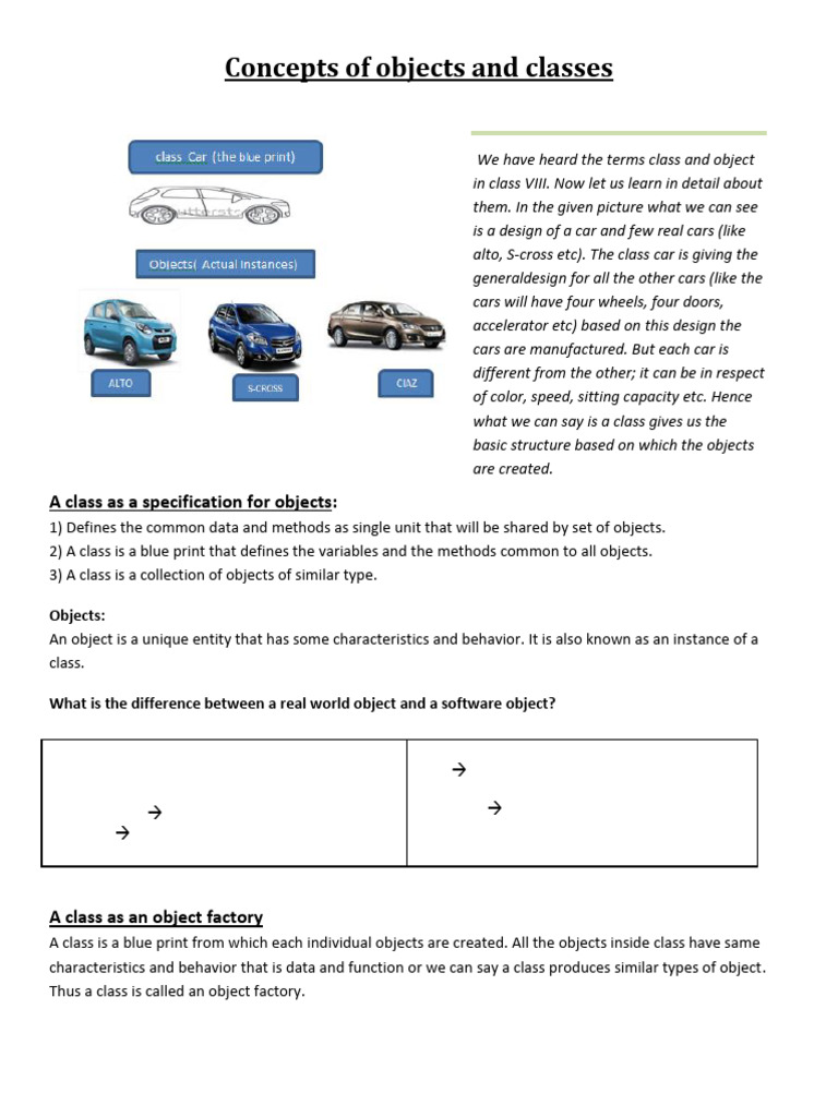 Understanding Classes and Objects in Programming | PDF | Class ...