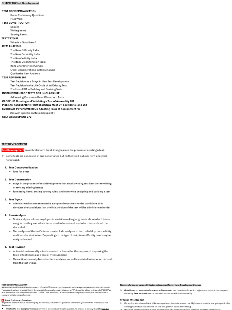 Comprehensive Guide to Test Development | PDF | Likert Scale | Multiple ...