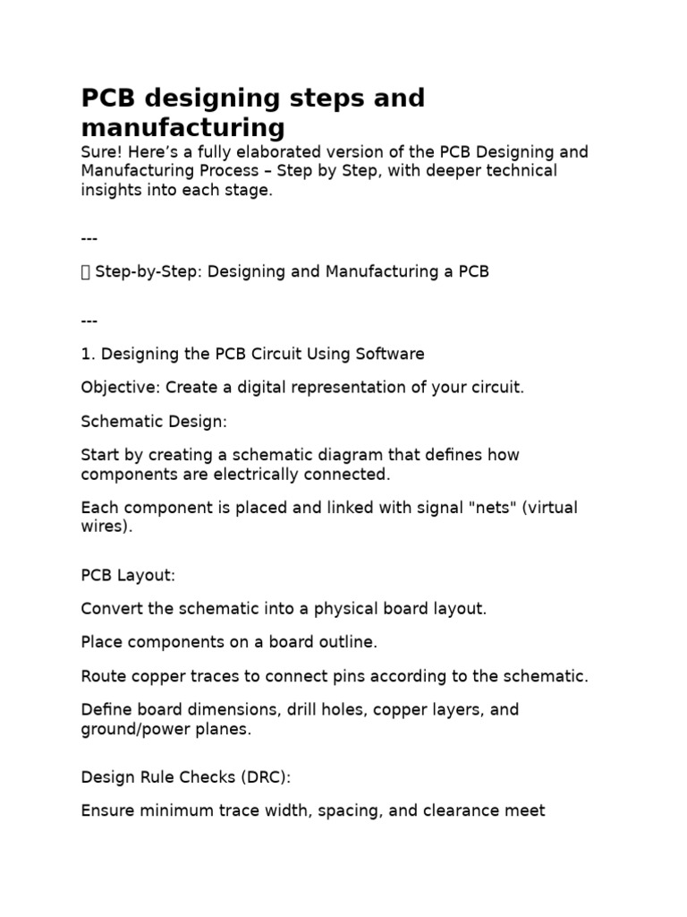 PCB Design and Manufacturing Steps Guide | PDF | Printed Circuit Board ...