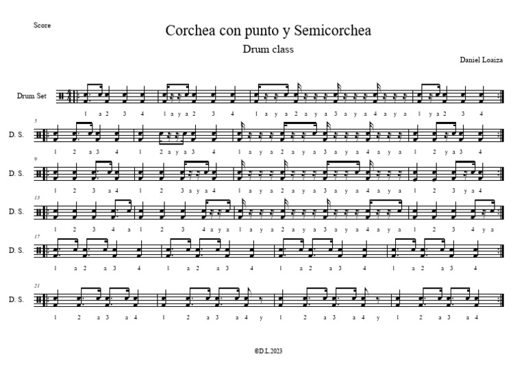 Corchea et Semicorchea en Percussion | PDF