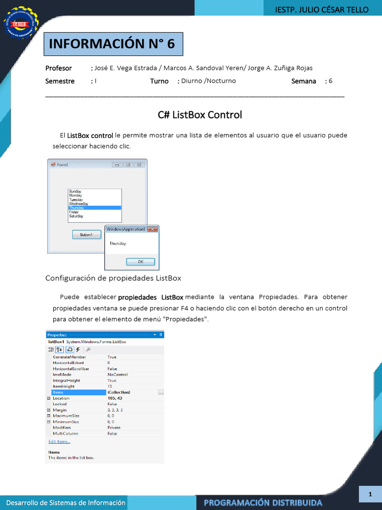 Control ListBox en C# para Aplicaciones | PDF | C Sharp (lenguaje de ...