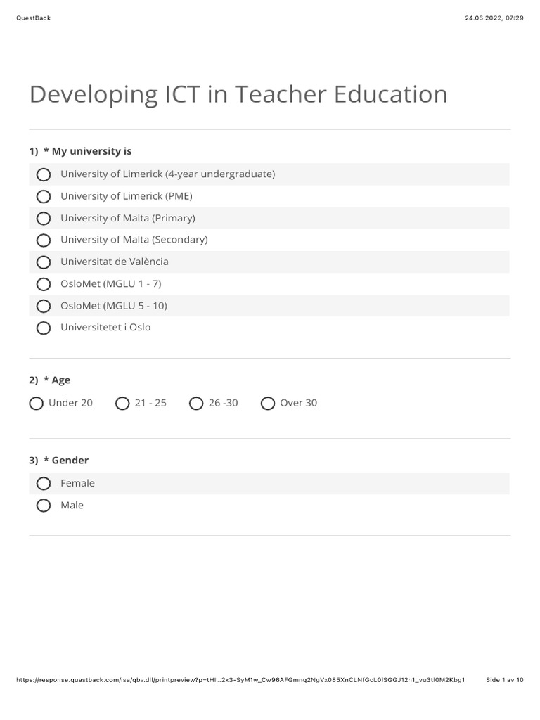 Questionnaire For Measuring Digital Competence | PDF