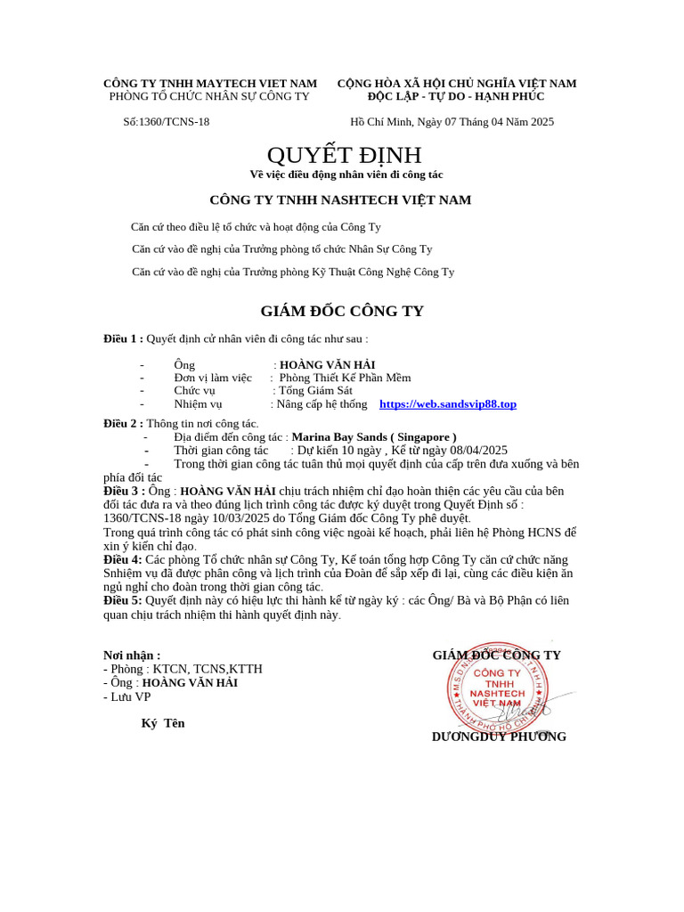 Công Ty TNHH Maytech Viet Nam | PDF