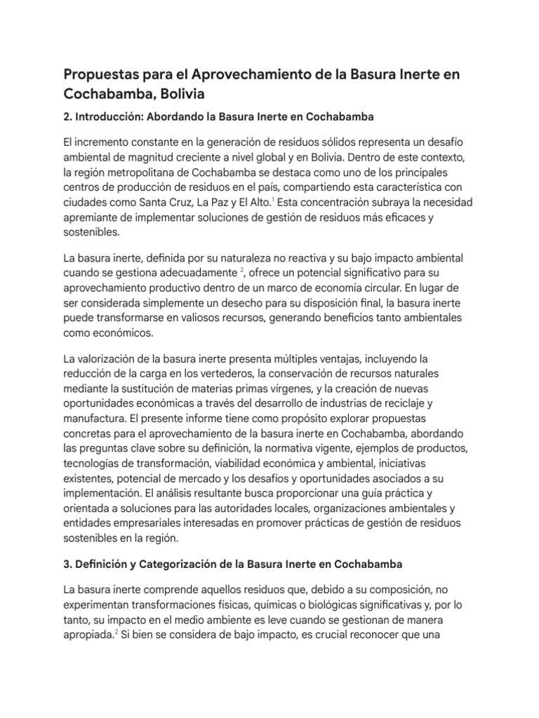 Aprovechamiento de Basura Inerte | PDF | Residuos | Reciclaje