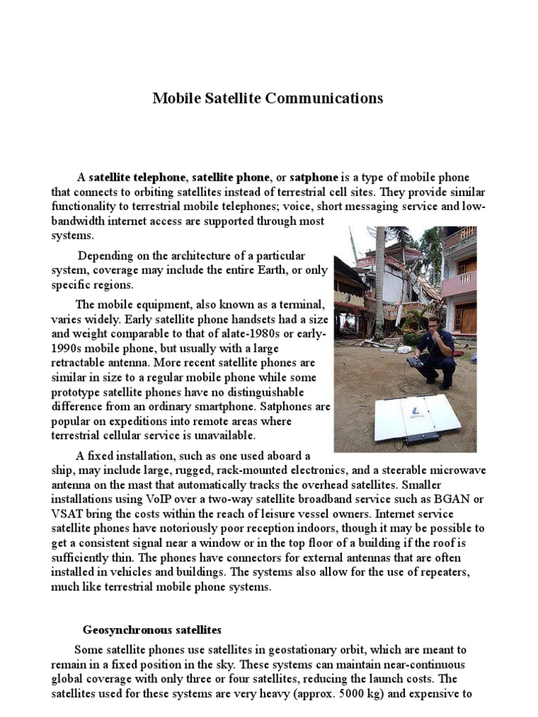 Mobile Satellite Communications | PDF | Digital Technology ...