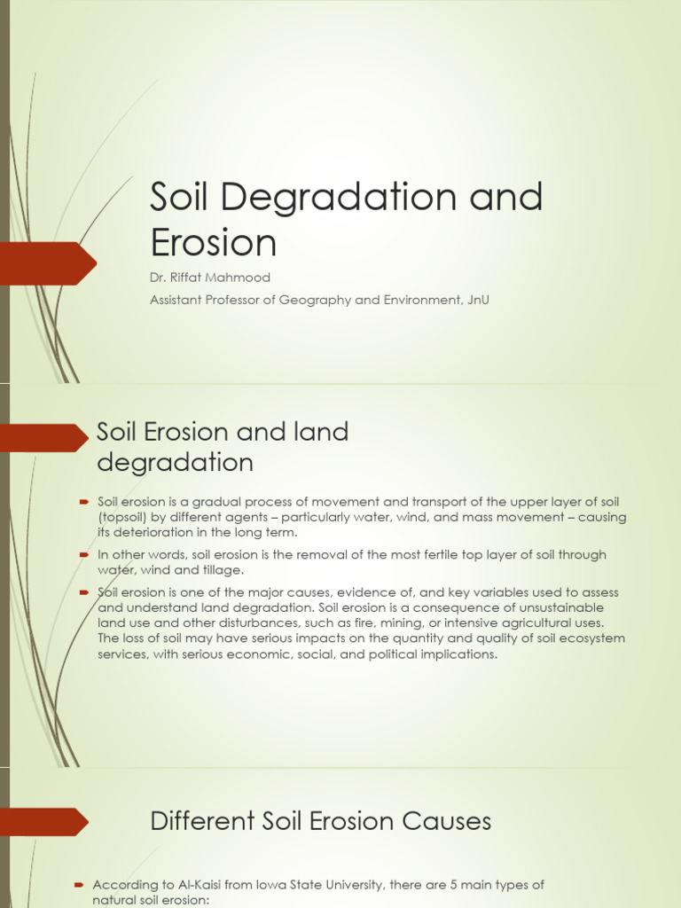Causes and Solutions for Soil Erosion | PDF | Agriculture | Botany
