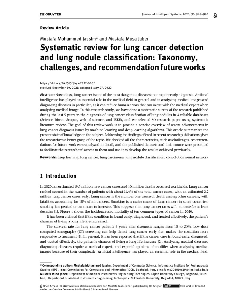 Lung Cancer Detection: AI Review | PDF | Ct Scan