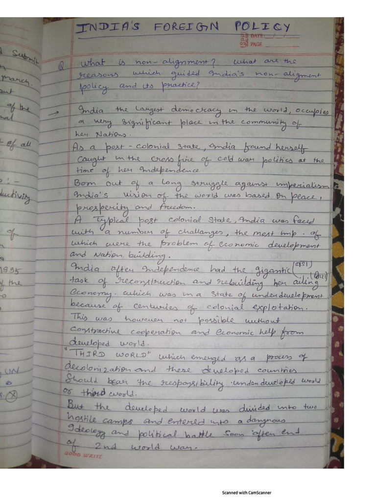 Indian Foreign Policy HANDWRITTEN | PDF
