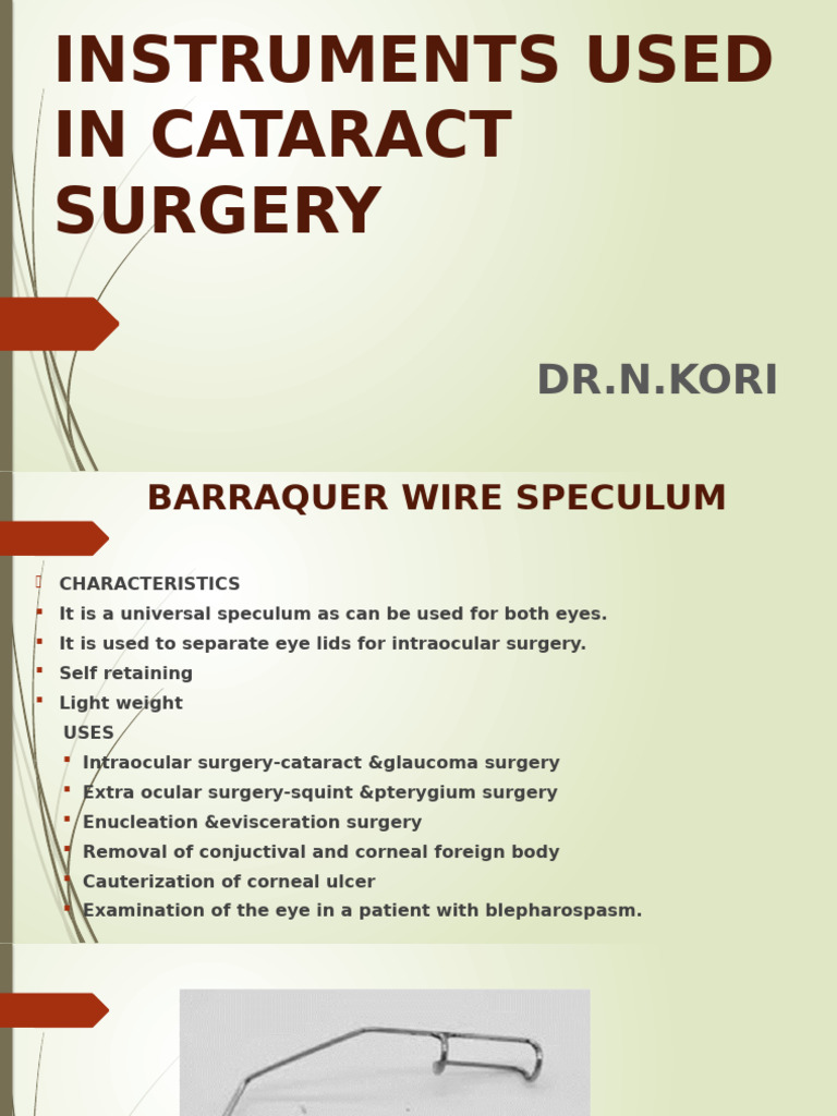 Cataract SX Instruments | PDF | Eye | Surgical Specialties