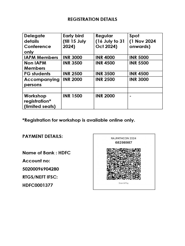 EMMSAD 2025 Registration Details | PDF