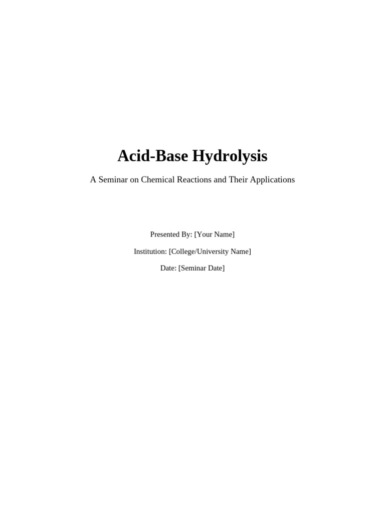 Acid-Base Hydrolysis Explained | PDF | Hydrolysis | Ester
