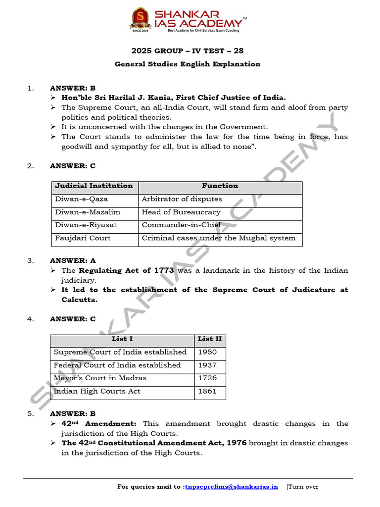Shnakar ? 2025 Test 28a Exp | PDF | Governance | Separation Of Powers