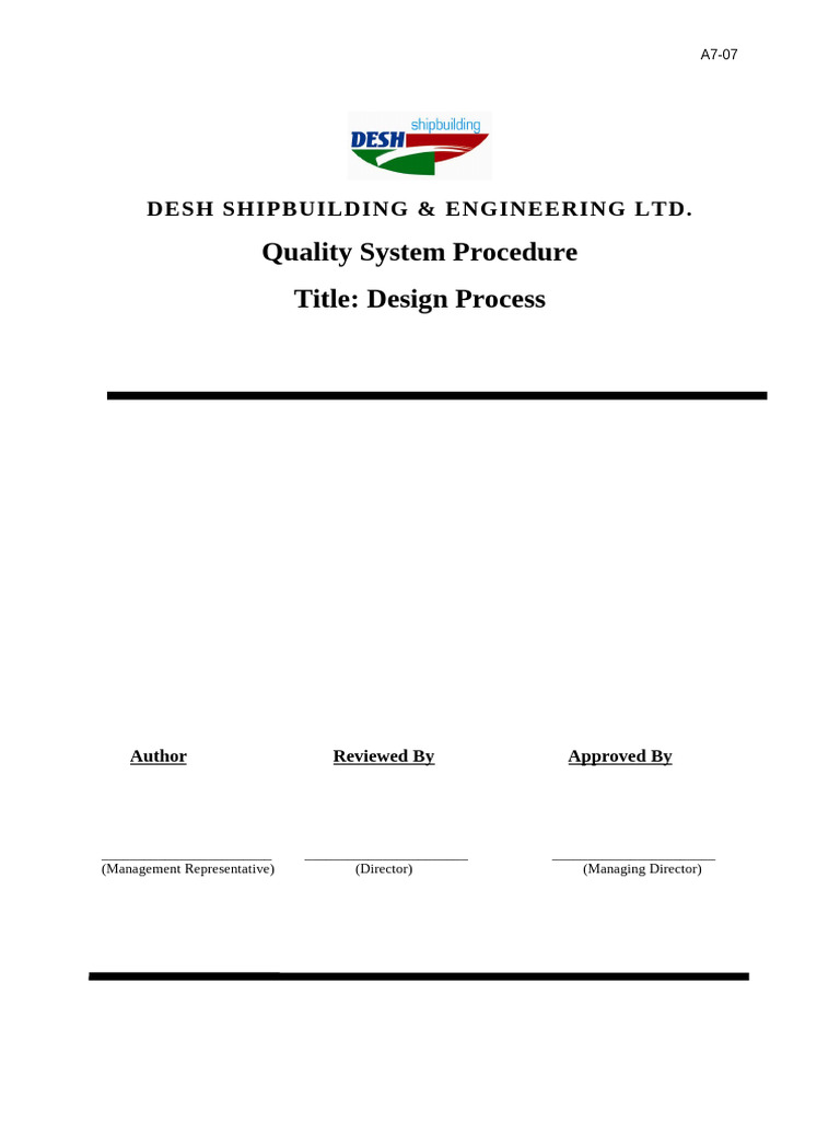 Design Process Procedure for Shipbuilding | PDF | Verification And ...