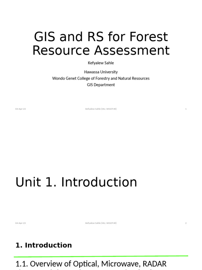 GIS and Remote Sensing in Forestry | PDF | Remote Sensing ...