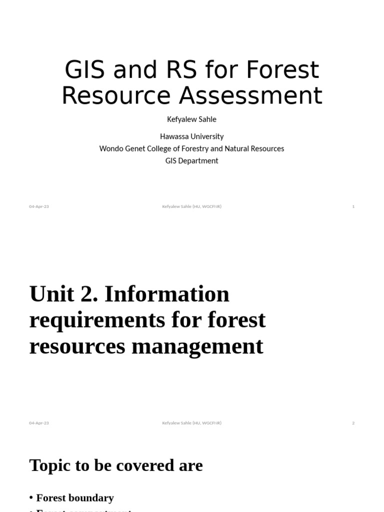 Unit 2 Information Requirements For Forest Resources Management | PDF ...