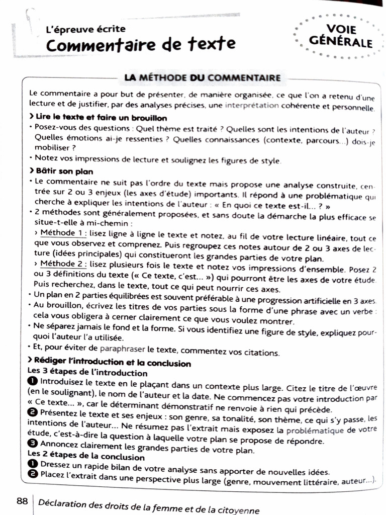 Méthode de commentaire de texte | PDF