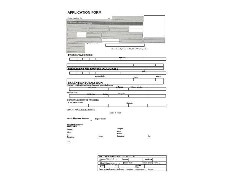 Job Application Form | PDF