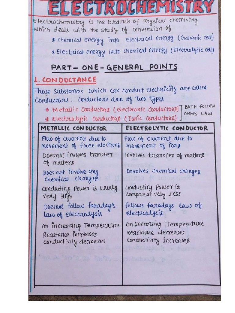 Electrochemistry Notes | PDF