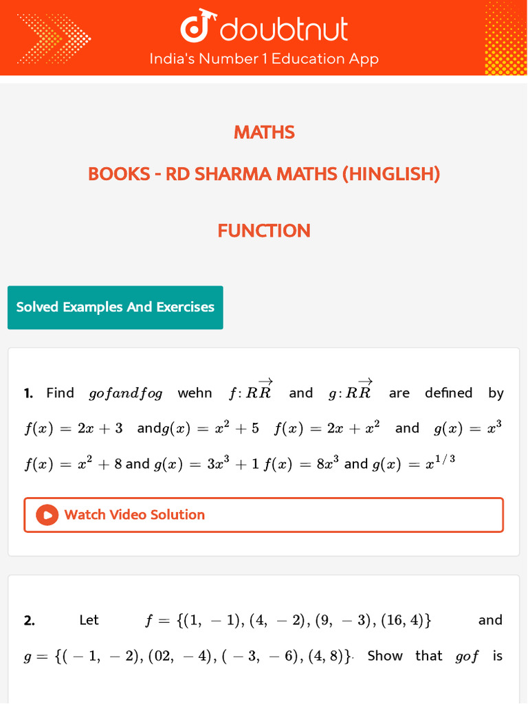 Books Doubtnut Question Bank | PDF | Function (Mathematics ...